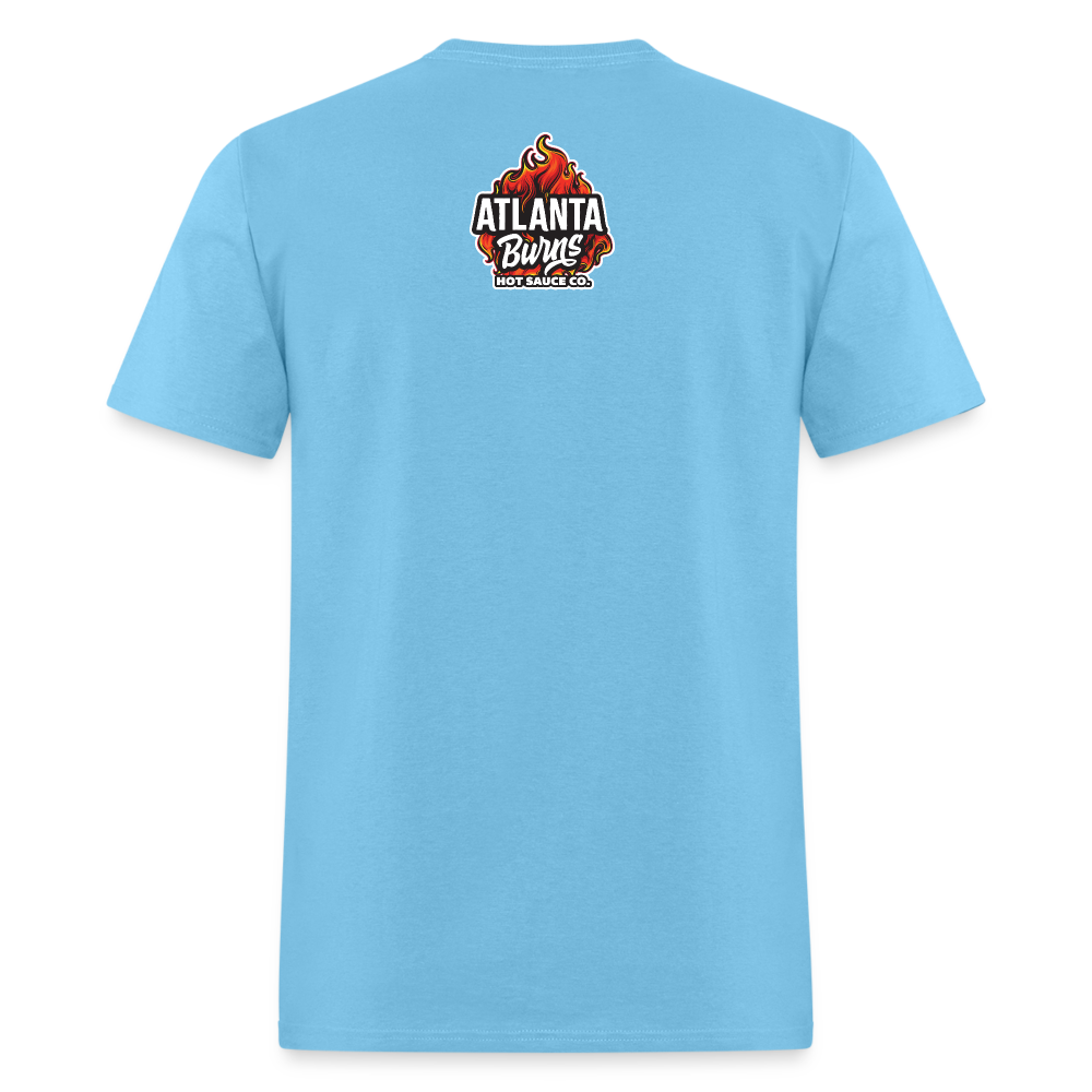 Hot Sauce Makes You Run Faster T Shirt - aquatic blue