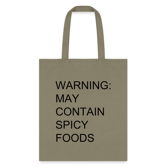 Spicy Foods Reusable Grocery Bag - khaki