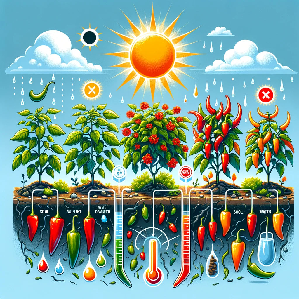 hot peppers, weather, capsaicin levels, how to make peppers hotter