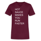 Hot Sauce Makes You Run Faster V Neck Tee - maroon