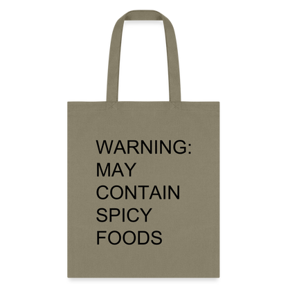 Spicy Foods Reusable Grocery Bag - khaki